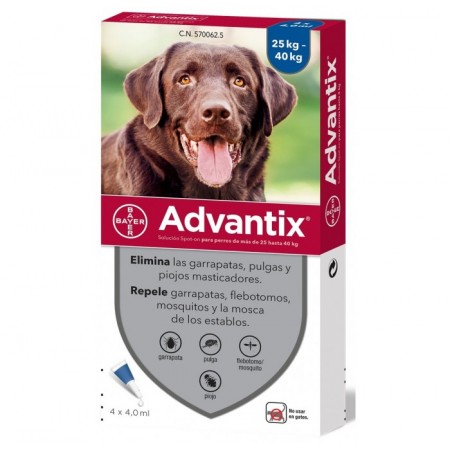ADVANTIX PERROS MAYORES DE 25 KG 4 PIPETAS