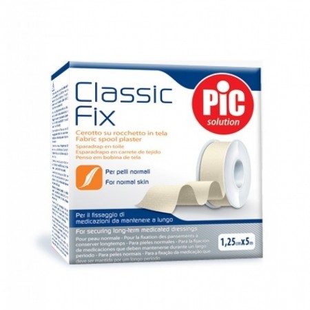 ESPARADRAPO PIC CLASSIC FIX TEJIDO COLOR BLANCO 5 M X 1.25 CM