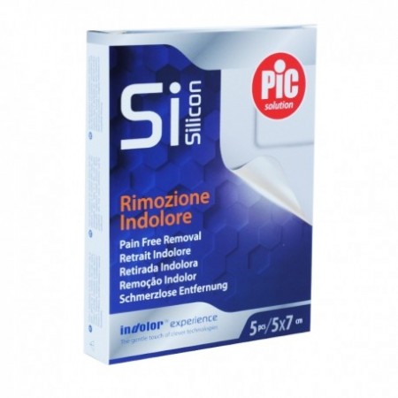 PIC SI SILICON APOSITO ADHESIVO SILICONA POST OPERATORIO TNT 5 UNIDADES 5 CM X 7 CM