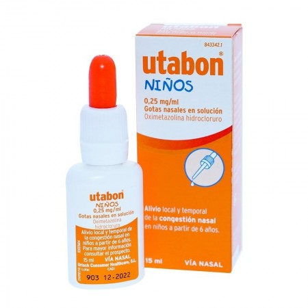 UTABON NIÑOS 0,25 mg/ml GOTAS NASALES EN SOLUCION 1 FRASCO 15 ml
